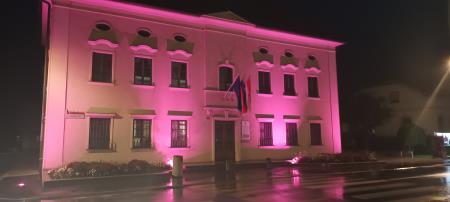 Občinska stavba v roza barvi